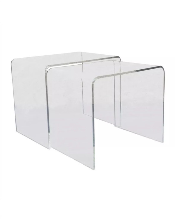 Image 1 of 60s 70s side tables Nesting Tables Acrylic Plastic Space Age Design