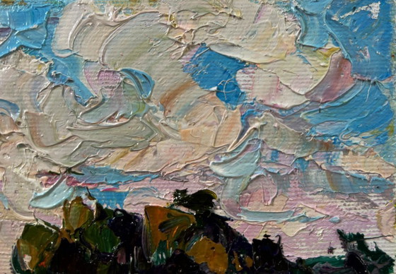 Original Oil Painting Summer Nature Landscape Daytime Field – Paintings & Drawings, Canvas (photo 4 of 8)