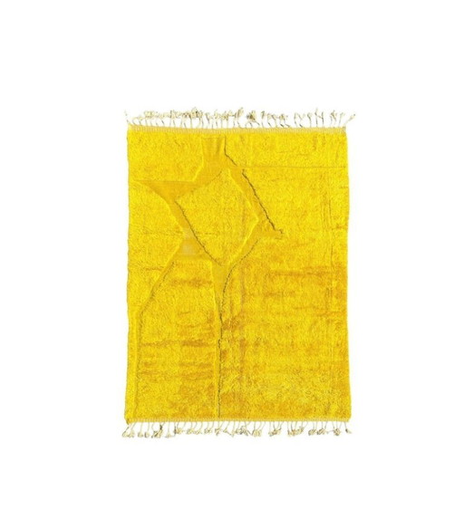 Tapis berbère marocain jaune sur mesure 3 x 2 m