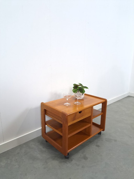 Image 1 of Carrito de audio danés de teca con cajón, mueble para TV