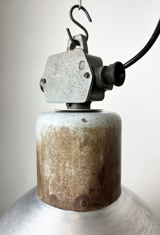 Image 1 of Lampada a sospensione industriale in alluminio di Polam Wilkasy, anni '60