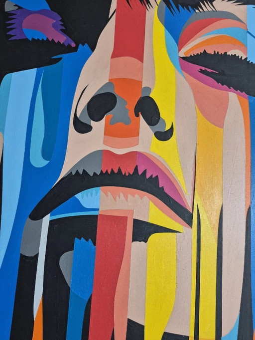 Portrait Pop-Art original | Acrylique sur MDF | 114x89 cm