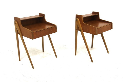 Set de 2 tables de chevets en teck, Suède, 1950