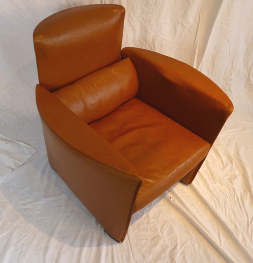 Cognac leather  club armchair