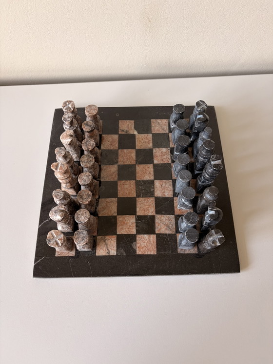 Image 1 of Jeu d'échecs vintage en marbre