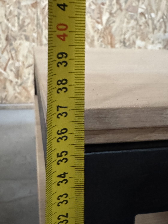 Image 1 of Mesa de centro de roble claro con estructura de metal negro (versión pesada)