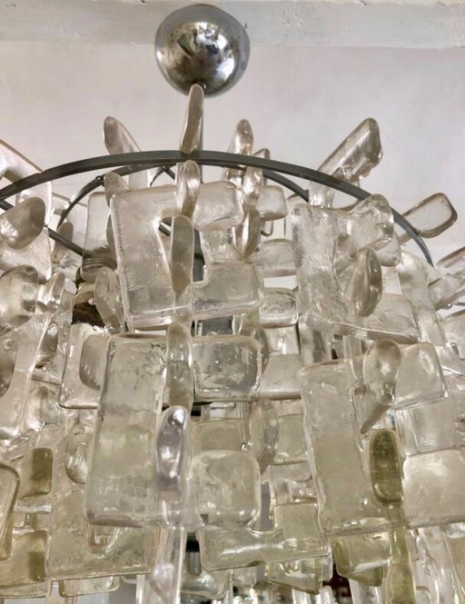 Carlo Nason by Mazzega murano glass chandelier, Italy 1970