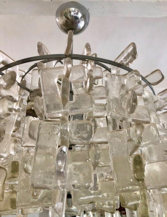 Image 1 of Kronleuchter aus Muranoglas von Carlo Nason, entworfen von Mazzega, Italien, 1970