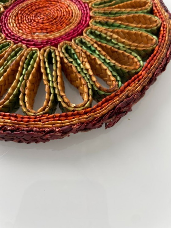 Image 1 of Set of 3 retro wicker coasters