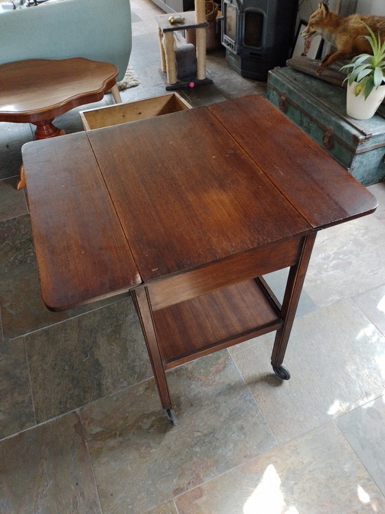 Teetisch / Beistelltisch mit Schublade / Klapptisch – Beistelltische, Wood (photo 6 of 11)