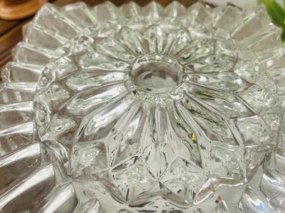 Image 1 of Vierkante helder kristallen wand- of plafondlamp, 1960