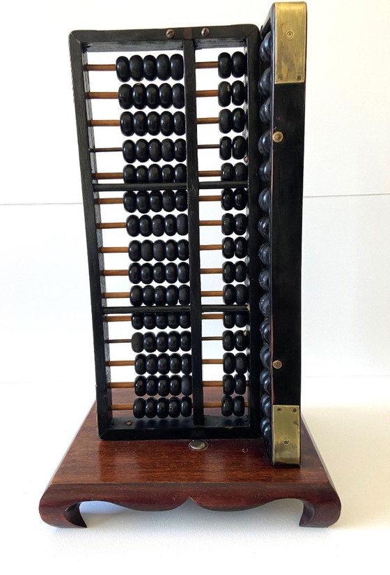 Image 1 of Antiker traditioneller chinesischer Abakus „Suanpan“ aus den 1940er-1950er Jahren, Sammlerstück