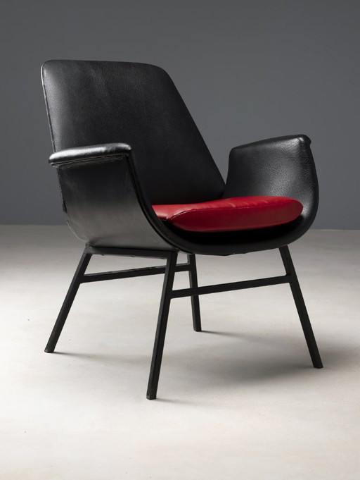 Leather Living Room Set, 1960s, Czechoslovakia			