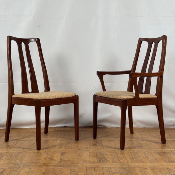 Image 1 of Set di 6 sedie da pranzo vintage in teak Nathan, anni '70 - British Mid-Century Modern