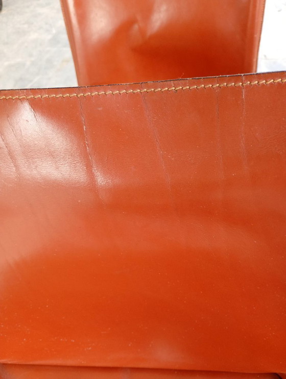 Image 1 of 6 aniline leather chairs from the 70s created by Mario Bellini for Cassina, the brand is not present