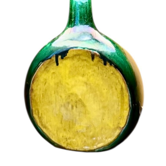 Image 1 of Vintage Ceramic Base with Aldecco Fabric Lamp — 1970s Character Piece