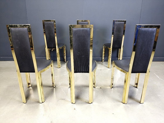 Image 1 of Vintage french brass dining chairs, 1970s 