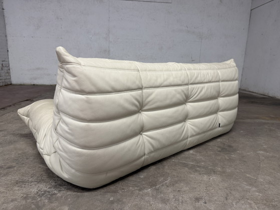 Image 1 of 100% authentieke Ligne Roset Togo 3zit Beige leder TOPstaat!