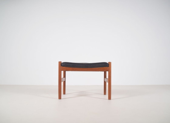 Tabouret danois conçu par Hugo Frandsen pour Spøttrup Møbler, 1960 – Wood, Leather (photo 3 of 7)
