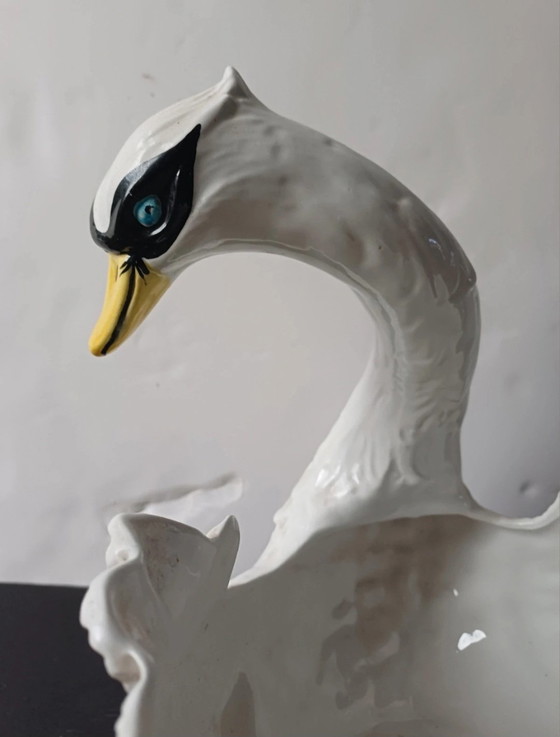 Image 1 of Majolica swan Bassano