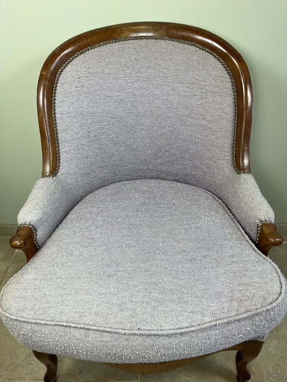 Image 1 of Lila Louis Philippe-stijl fauteuil