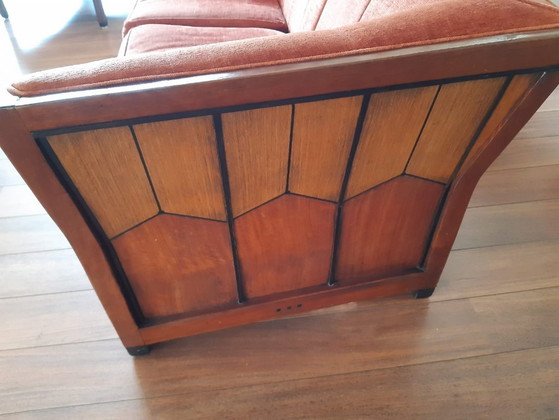 Art Deco sofa – Schuitema, 2 seaters, Wood, Textile (photo 3 of 5)