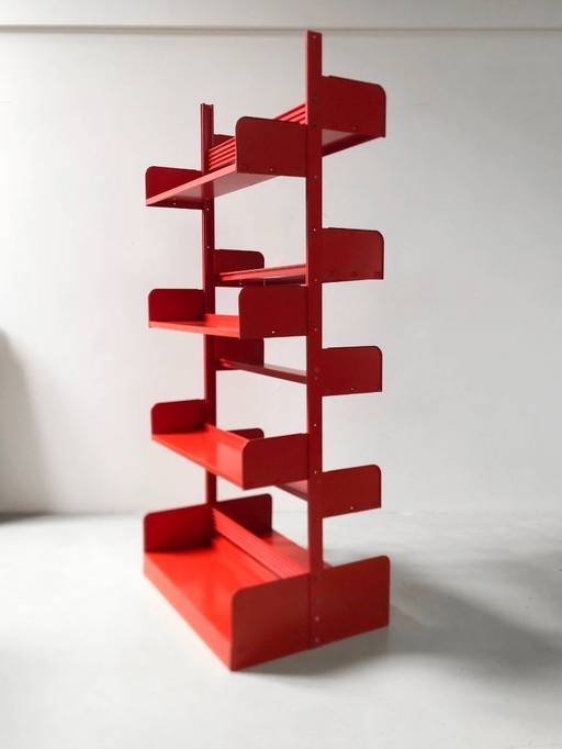 talian Dutch Lips Vago "Congresso" Steel Blue Double Bookcase, 60's