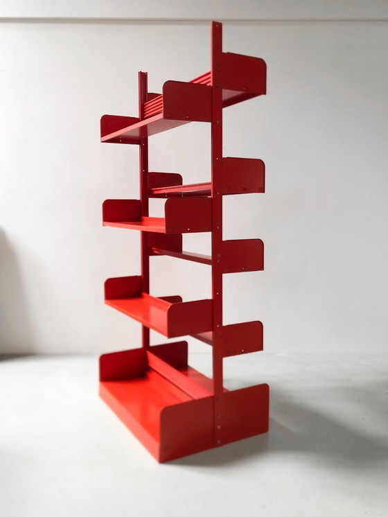 Image 1 of talian Dutch Lips Vago "Congresso" Steel Blue Double Bookcase, 60's