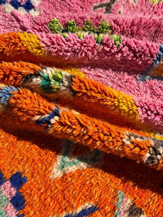 Pink and Orange Moroccan Berber Rug 220x260 cm – Handwoven Boujad Wool Carpet – Rugs & carpets (photo 4 of 12)