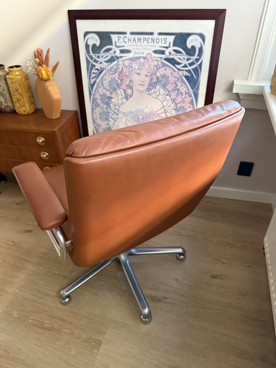 Image 1 of Poltrona da ufficio o sedia da ufficio in pelle vintage Girsberger