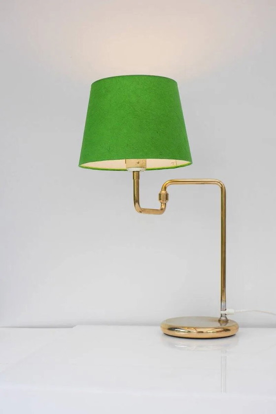 Image 1 of Scandinavian brass swing arm table lamp