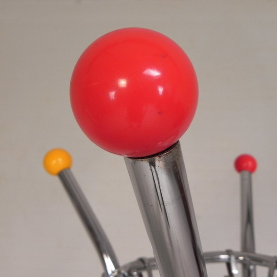 Image 1 of Rare chrome coat rack with colored balls, 1950s