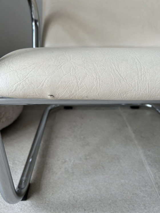 Set of Mid Century Lounge Chairs Tubular Frame Skaileder – Armchairs, Metal, Chrome (photo 5 of 7)