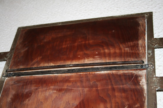 Image 1 of Metal Art Deco mirror (forged/ trapezoidal shape)