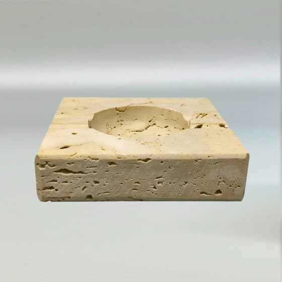 Image 1 of Seltenes Raucherset aus Travertin aus den 1970er Jahren von Enzo Mari für Fratelli Mannelli