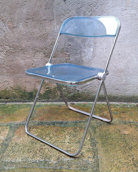 Image 1 of Sedia Plia in plexiglas blu di Giancarlo Piretti per Castelli