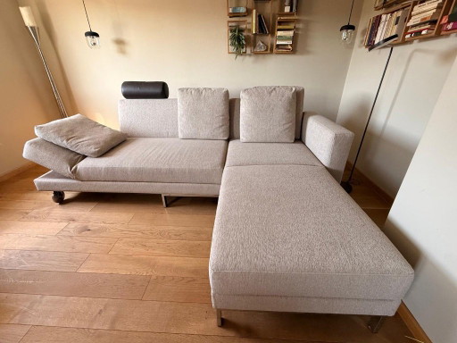 Brühl Four-Two – divano componibile con chaise longue e poggiatesta in pelle – bankstel, Textile