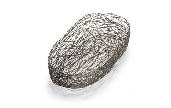 Image 1 of Draadmand Mand Schaal - 2-delig - RVS - 50 en 60 cm - Handgemaakt