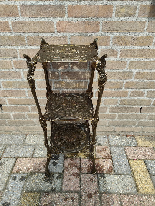 Vintage Hollywood Regency Stijl Messing Tafel