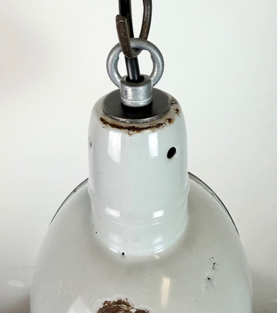 Image 1 of Industrial Grey Enamel Factory Pendant Lamp, 1960s