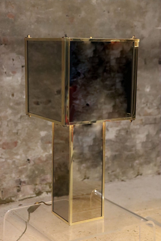 Image 1 of 2x Grote Brutalistische Italiaanse Tafellampen