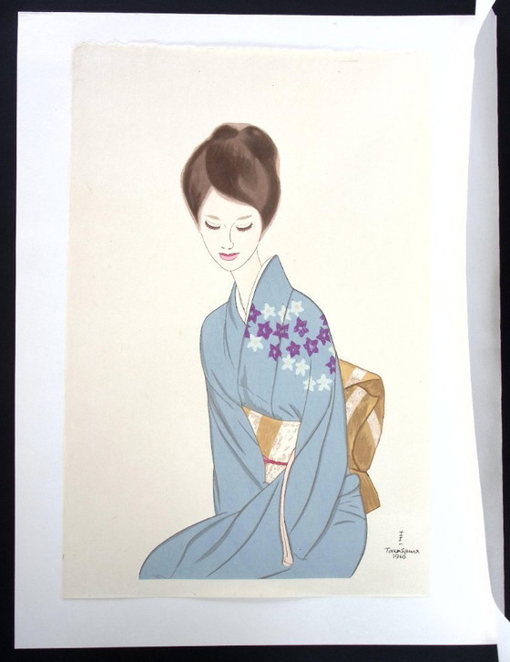 Image 1 of Keiichi Takasawa: Mujer con kimono azul