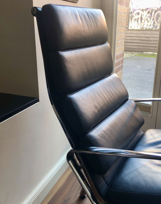 Image 1 of Vitra Eames Soft Pad Chair Lounge EA 222 & 223 chrome premium leather