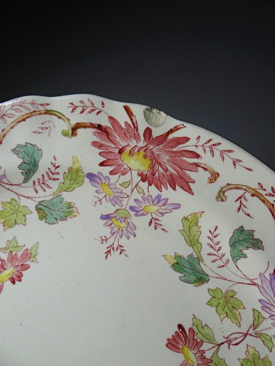 Antiker Longchamp Standständer mit Gänseblümchenmotiv, polychromes Steingut – Tischdekoration, Ceramic (photo 8 of 10)