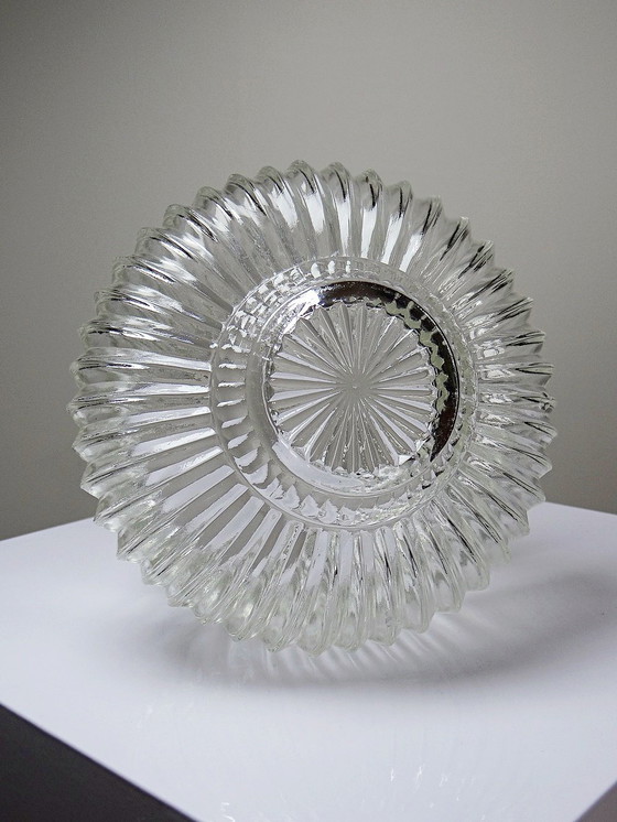 Image 1 of Large vintage crystal/glass and silver-plated metal bonbonnière