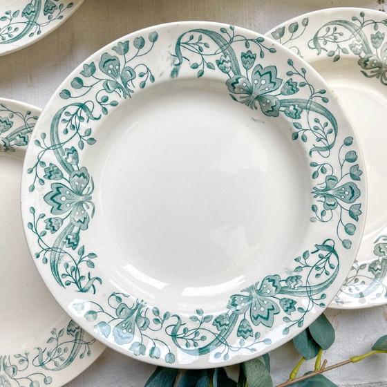 Set di 6 Piatti Fondi Antichi Ironstone "Figuig" – Longchamp XIX Secolo – Stoviglie, Vintage (photo 3 of 9)