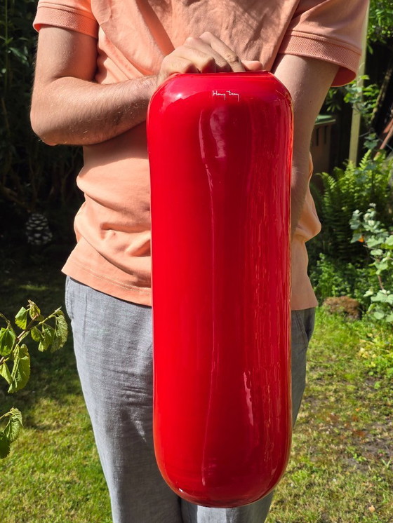 Image 1 of Henry Dean, jarrones de diseño XL en rojo brillante, firmados