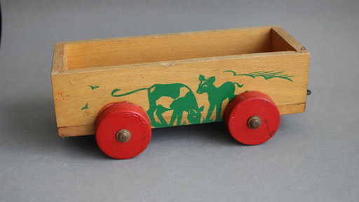 Vintage Waggon aus Holz Handbemalt