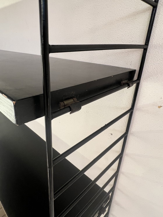 Image 1 of Étagère murale vintage/étagère à livres, métal et bois, Pays-Bas, années 1950