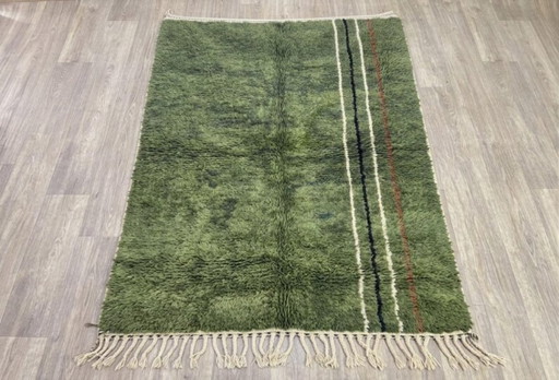 Magnifique Tapis artisanal vert olive 400cmx300cm 
